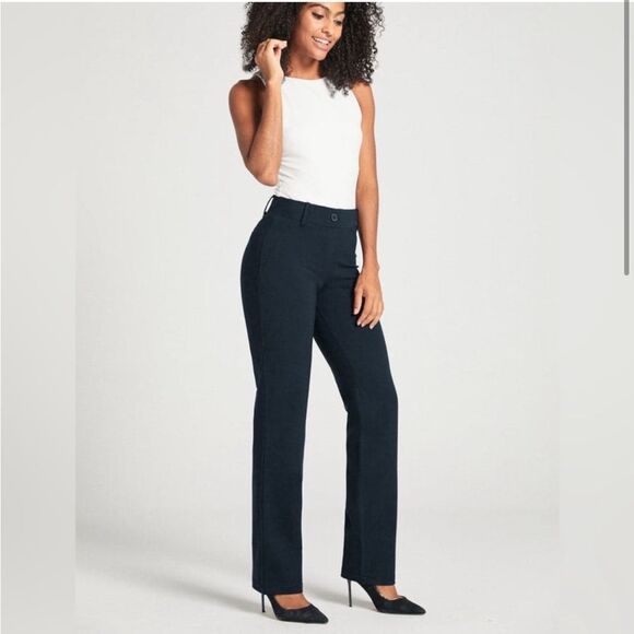 Betabrand Classic Dress Pant Yoga Pant Straight Navy Blue Small Petite - Picture 2 of 8